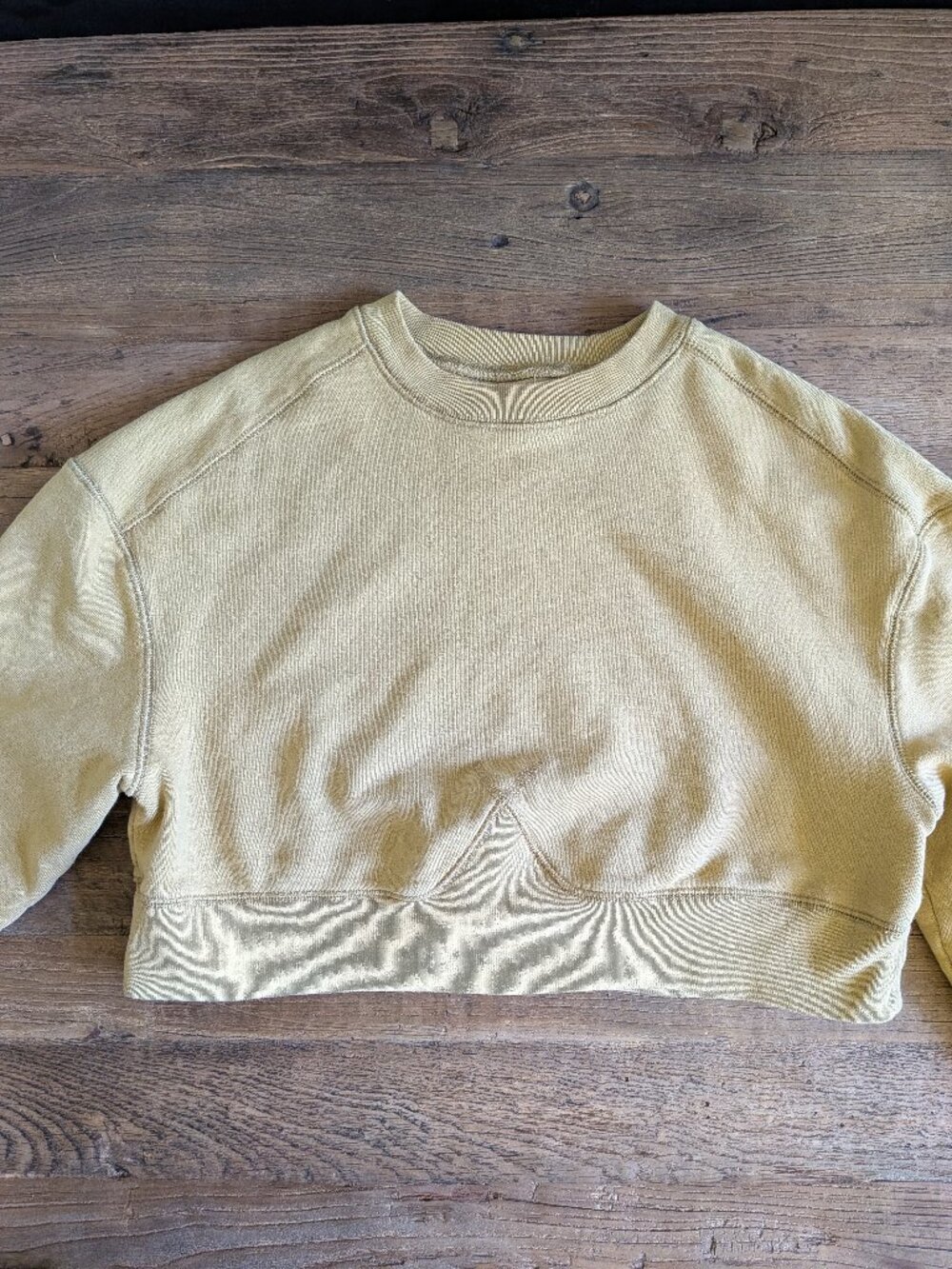 The Organic Cotton Cropped Crew - Fennel Seed Medium